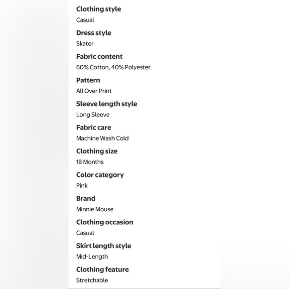 Disney’s Minnie Mouse Character Skater Dress! NWT! Size 18 months! - Picture 5 of 10